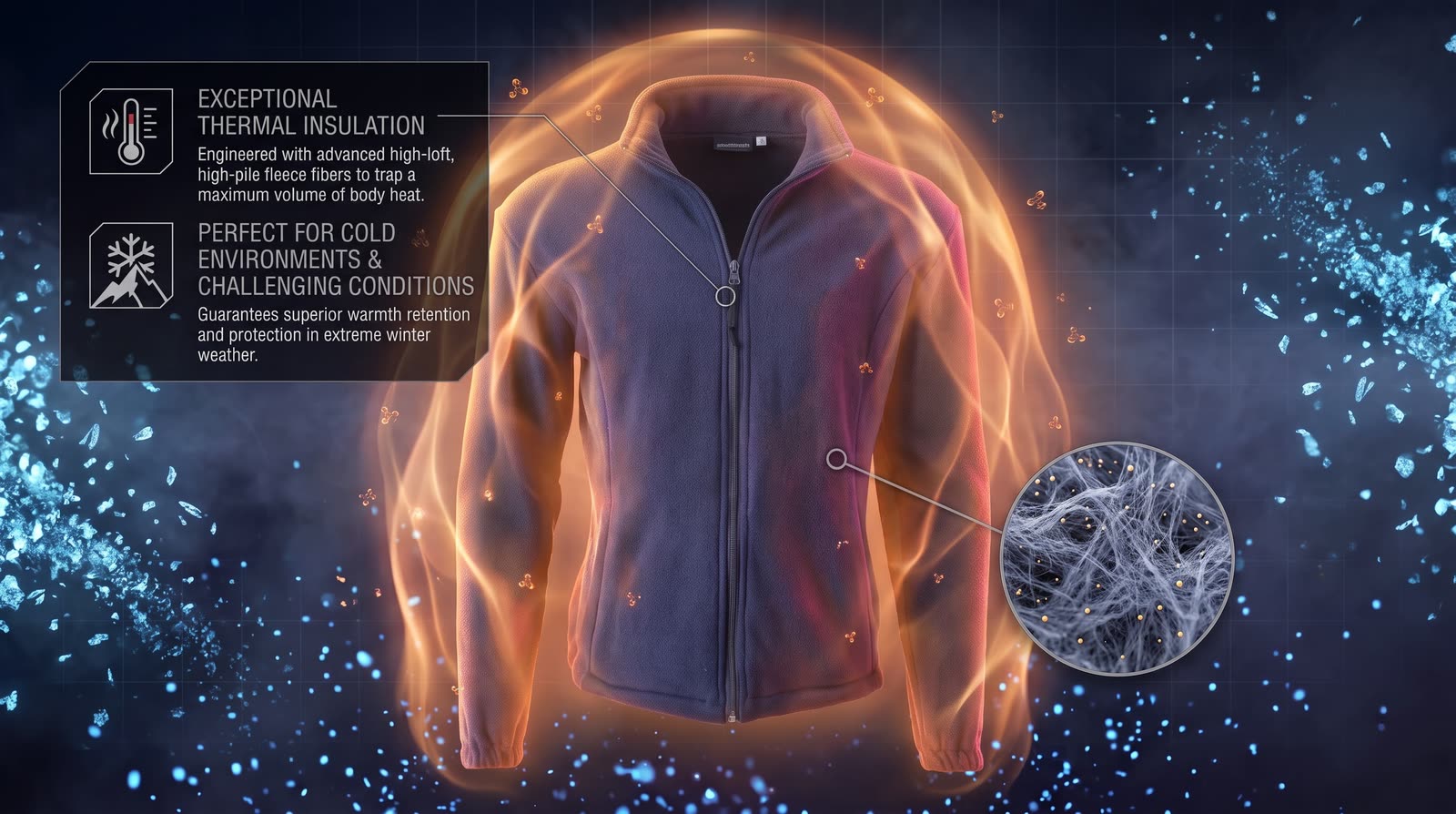 OFQ-9 fleece jacket showing its thermal insulation performance
